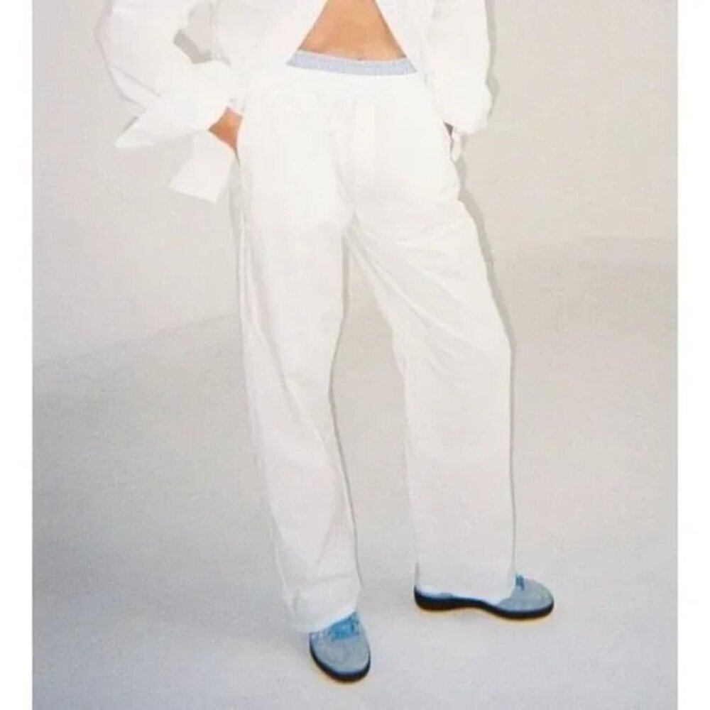 Parke Double Boxer Pants - White / Blue - Size XL